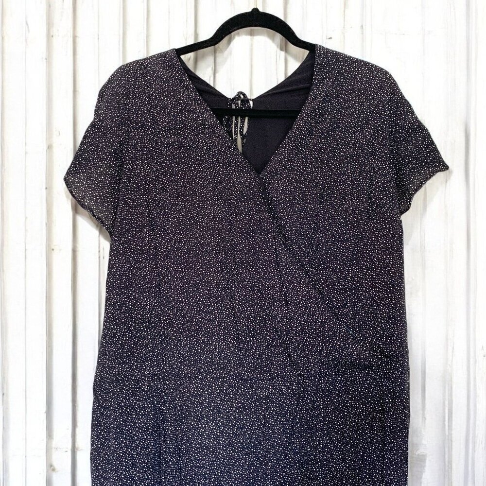 LOFT Plus Size Short Sleeve Jumpsuit Black & White Dot Print Fully Lined Size 20 - Picture 2 of 6